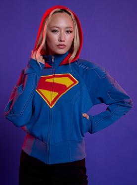 DC Comics Supergirl Shield Crop Hoodie, , hi-res
